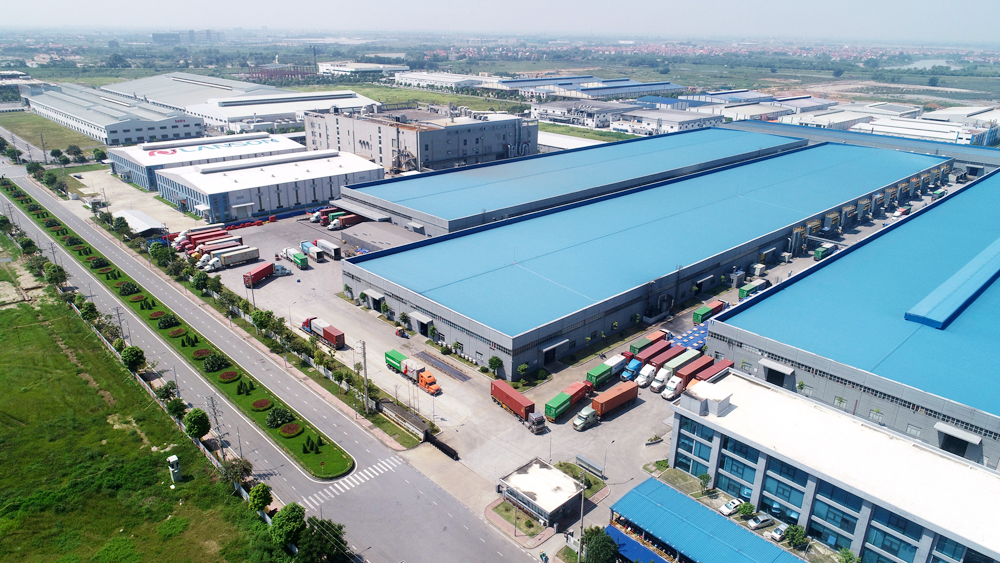Dự án Trung tâm kho vận Bắc Giang 2 của Công ty TNHH Bắc Giang Logistics Park 2 (Việt Nam) đang được triển khai tại KCN Hoà Phú. Ảnh: Việt Hưng